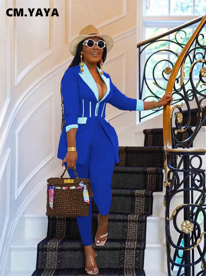 Elegant Suits  Women Corset Blazer and Legging Pants Matching Two 2 Piece Set Outfits Streetwear Lady Tracksuit