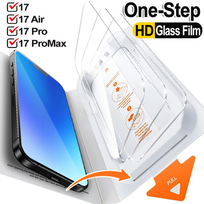 Screen Protectors Hard Tempered Glass Films with Dust-Free Box for IPhone 17/17 Pro/17 Air/17 ProMax Covers