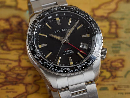 Baltany 2025 New Nh34 Gmt Men's Mechanical Watch 40Mm Sapphire Luminous C3 Stainless Steel Waterproof Sports 20Bar Watches for M