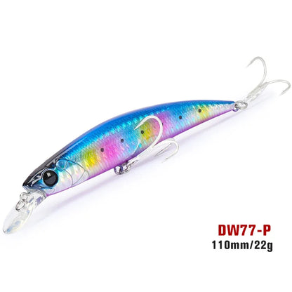 Sinking Minnow 110S DW77 110mm 22g Long Casting Fishing Lure Large Trout Seabass Sea Fishing Hard bait