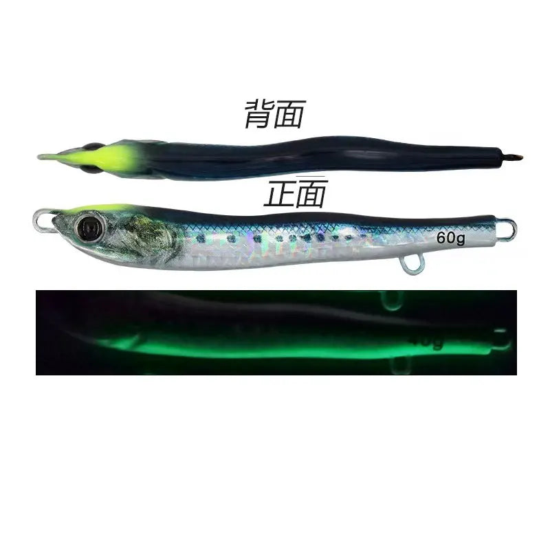 JIg Lure Fishing Anglers Glow Jig 3D Print Treble Hook Speed Falling 40g60g80g Metal Hard Bait Jigging Pesca Bait