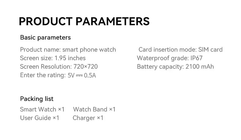 Full Network GPS WIFI Smart Watch Men 8GB+128GB RAM 1.95 inch AMOLED Screen 900W Camera Google APPS Smartwatch Android 9.0