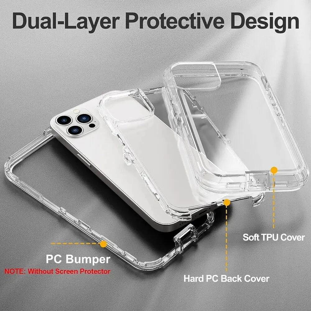 For iPhone 17 16E 15 14 16 PLUS 11 17 Pro MAX MINI 17 Air Phone Case Heavy Duty Hybrid Rugged Shockproof Armor Hard Cover