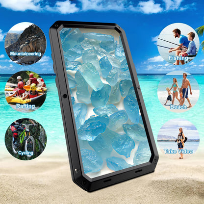 Shockproof Metal Glass Case for iPhone 17 16 15 14 Plus 13 12 11 Pro Max XR Xs Max SE 8 7 Heavy Duty Anti-slip Anti-Abrasion