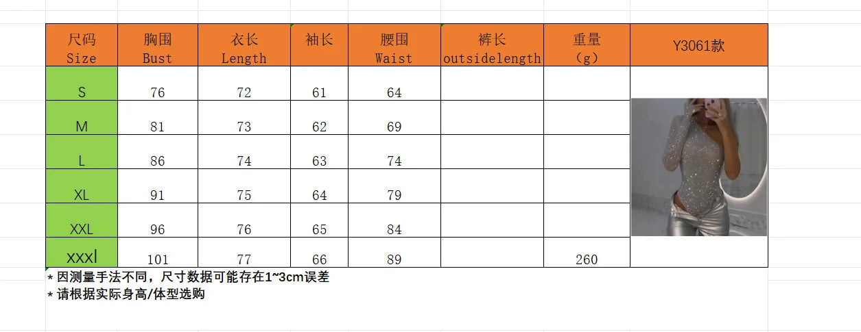 Jumpsuit Sequin Top One-Shoulder Tight Rhinrhinone Solid Silver One-Piece Fashion Party Nightclub Summer