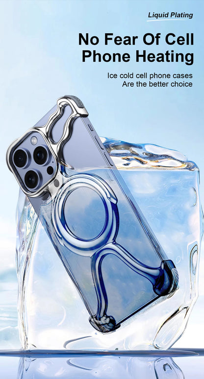 Irregular Geometric Phone Case For Iphone 17 16 15 14 13 Case Hollowed Out Electroplated Four Corners Silicone Shockproof Case