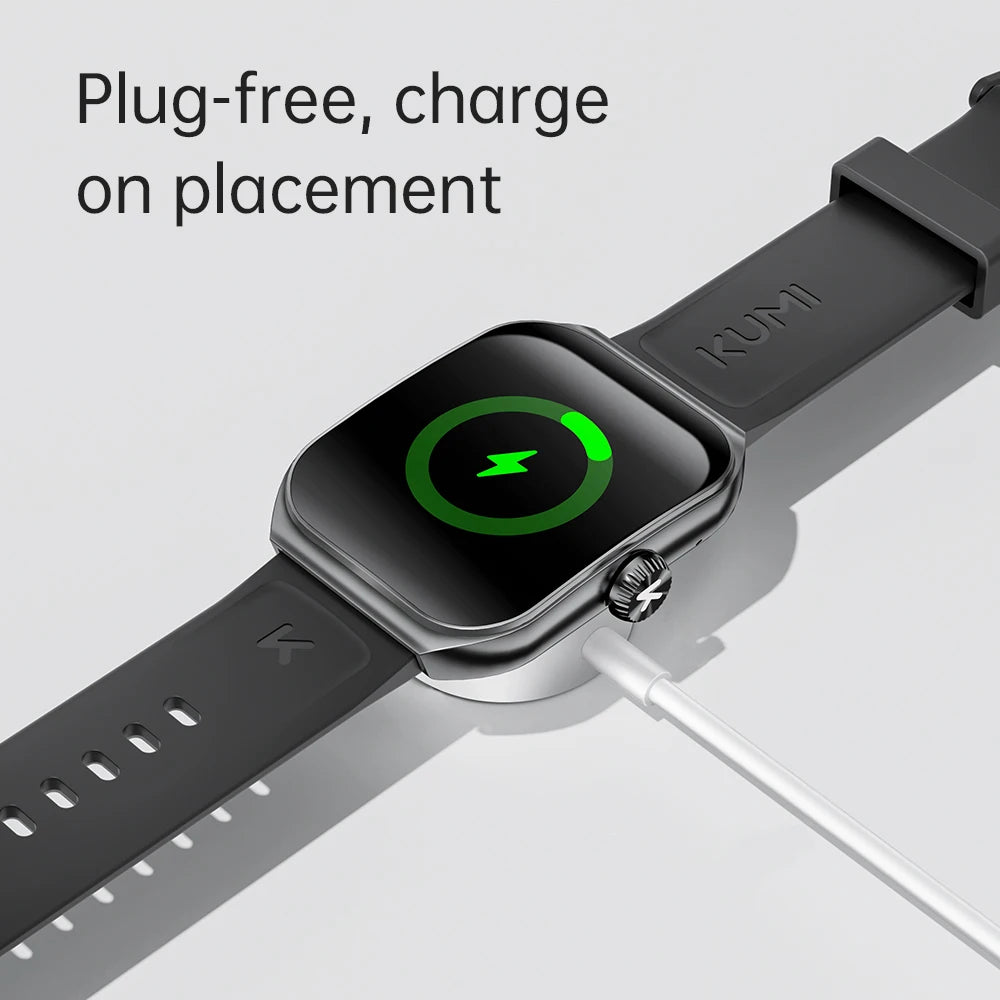 KUMI KU7 Smart watch 1.96" Amoled screen IP68 Waterproof 100+Sport Modes  Bluetooth Call Health Sleep Monitoring