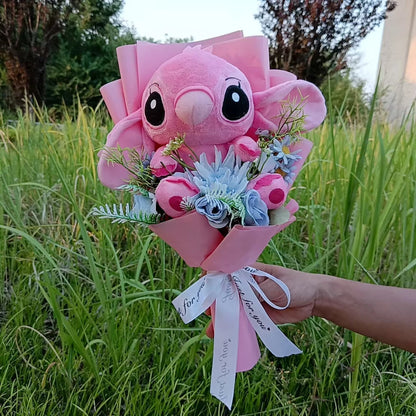 Lilo & Stitch Bouquet Major Holiday Gift PVC Rose Sunflower Anime Stuffed Doll Birthday Girl Valentine'S Christmas Day Girl Gift