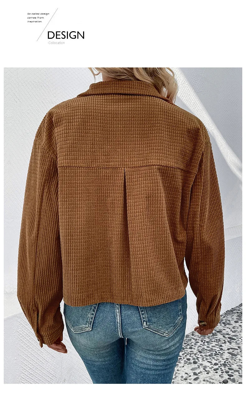 Coats Women Coat Turn Down Collar Full Sleeve Work Y2k Streetwear Elegant Splice Casual Loose Open Stith Autumn Winter 2025