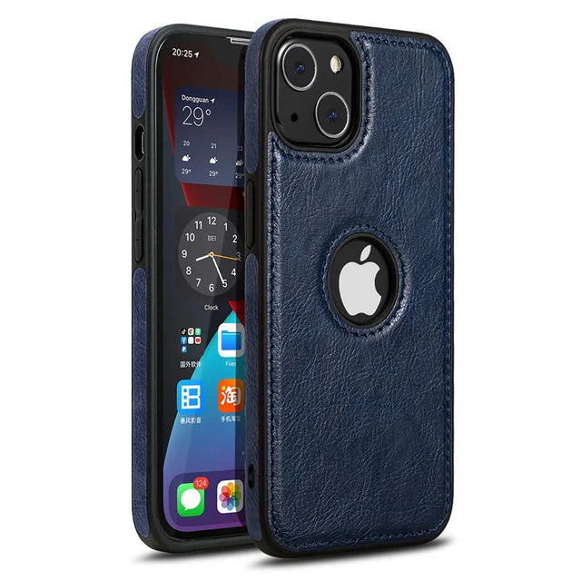 IPhone 17 11 12 13 14 15 16 Pro Max MINI XR XS X SE 7 8 Business PU Leather Case Soft Cowhide Shockproof Protective Cover