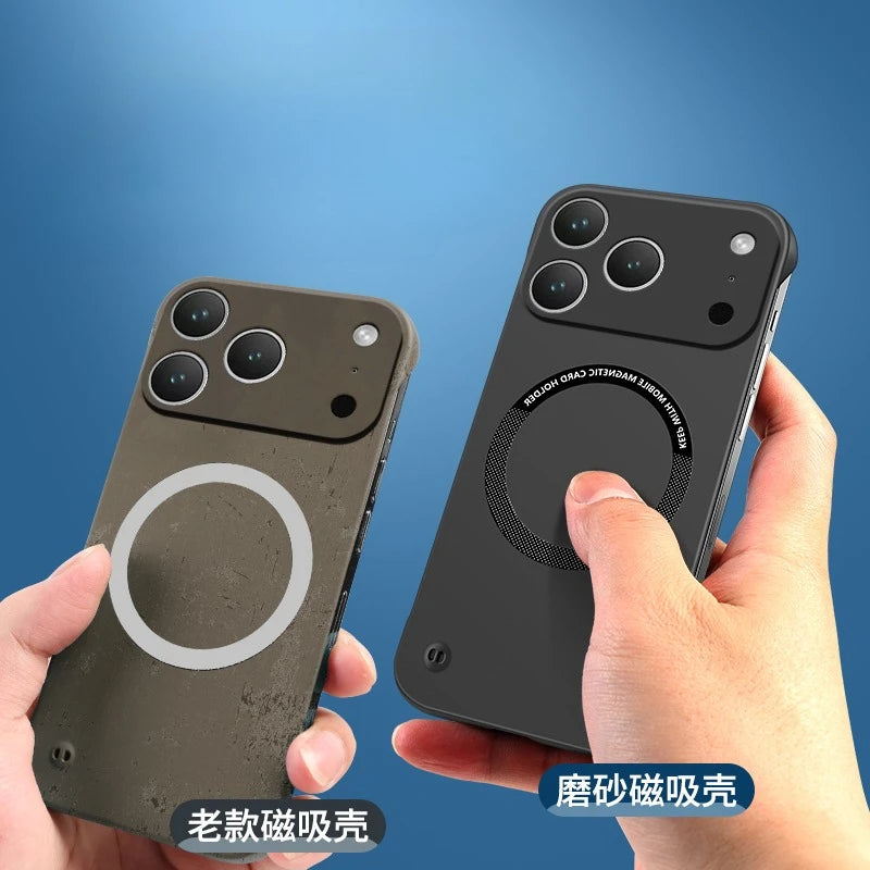 For IPhone 17 Pro Max Case for Magsafe Magnetic Frameless Hard PC Phone Case for IPhone 17 Air 17Pro 16E Shockproof Matte Cover