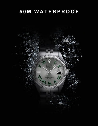 CADISEN 38MM Men's Automatic Mechanical Watch Luxury AR Sapphire Glass Waterproof Stainless Steel MIYOTA 8215 Men Wristwatch