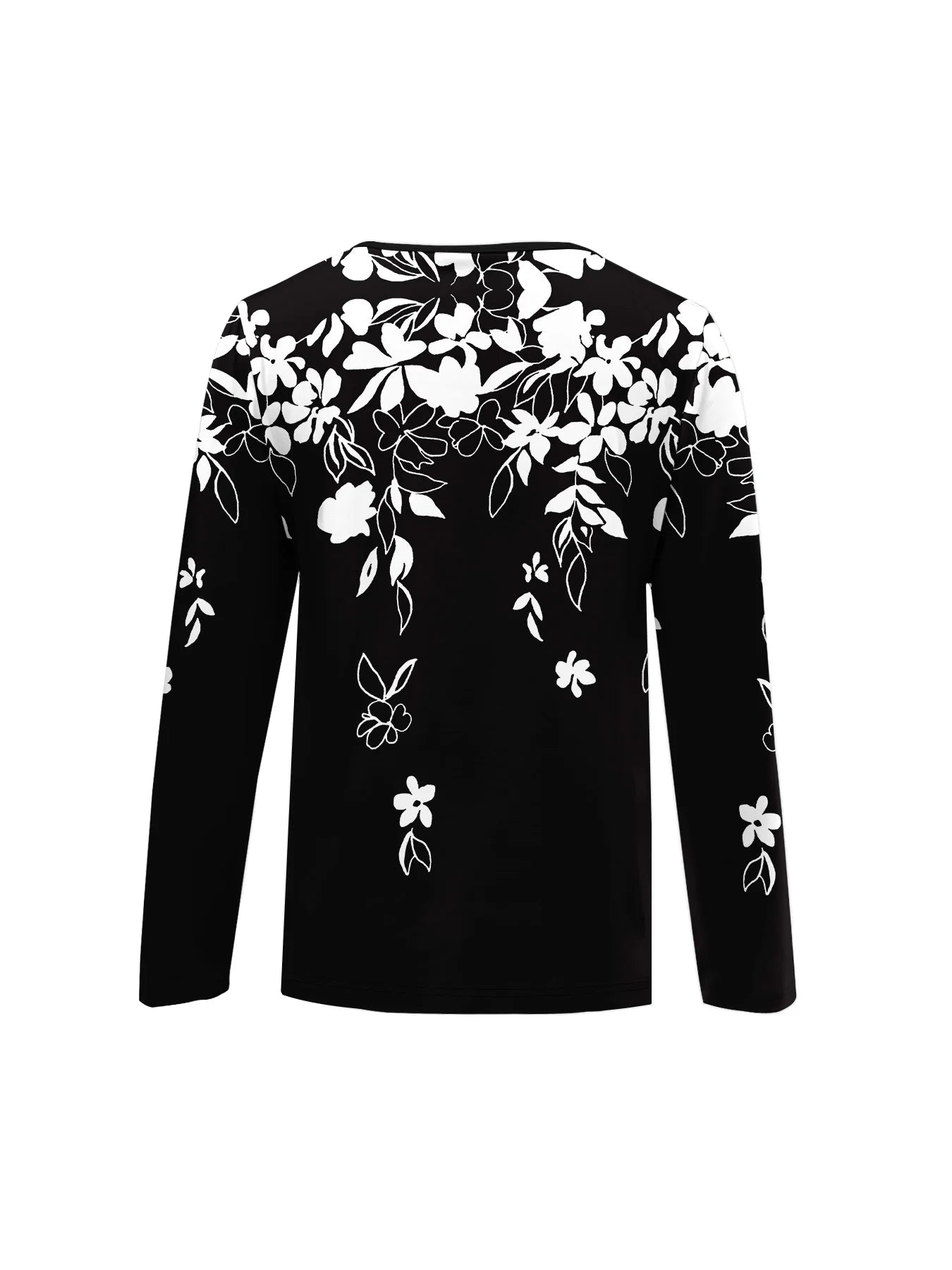 Summer new fashion 2025 women's casual long-sleeved printed T-shirt
