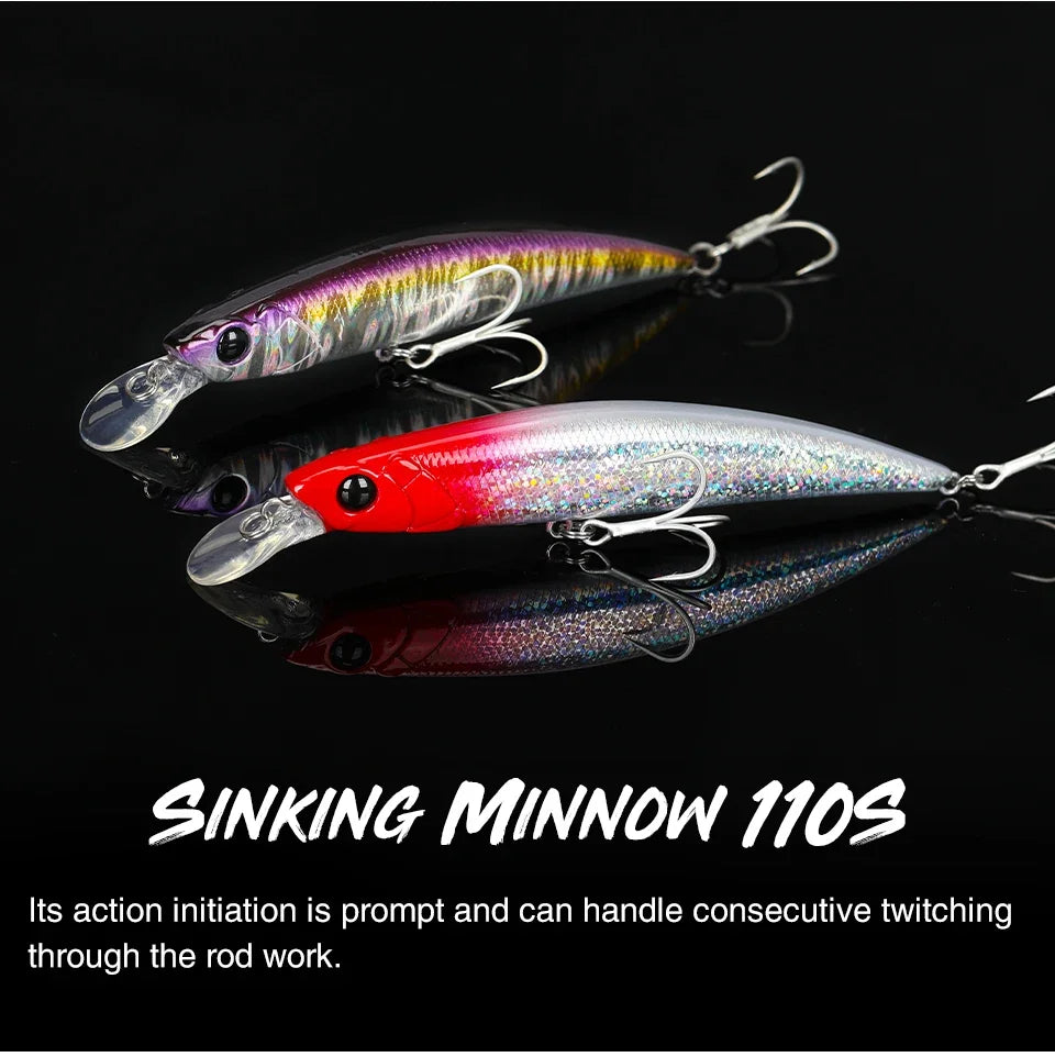 Sinking Minnow 110S DW77 110mm 22g Long Casting Fishing Lure Large Trout Seabass Sea Fishing Hard bait