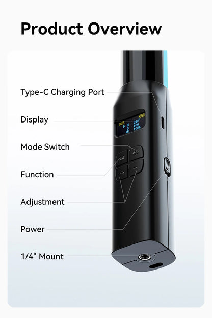 Ulanzi Upgraded VL119 Stick Light 10W RGB Light Wand Handheld Stick for Protrait Photography Live Streaming with Type-C Charging