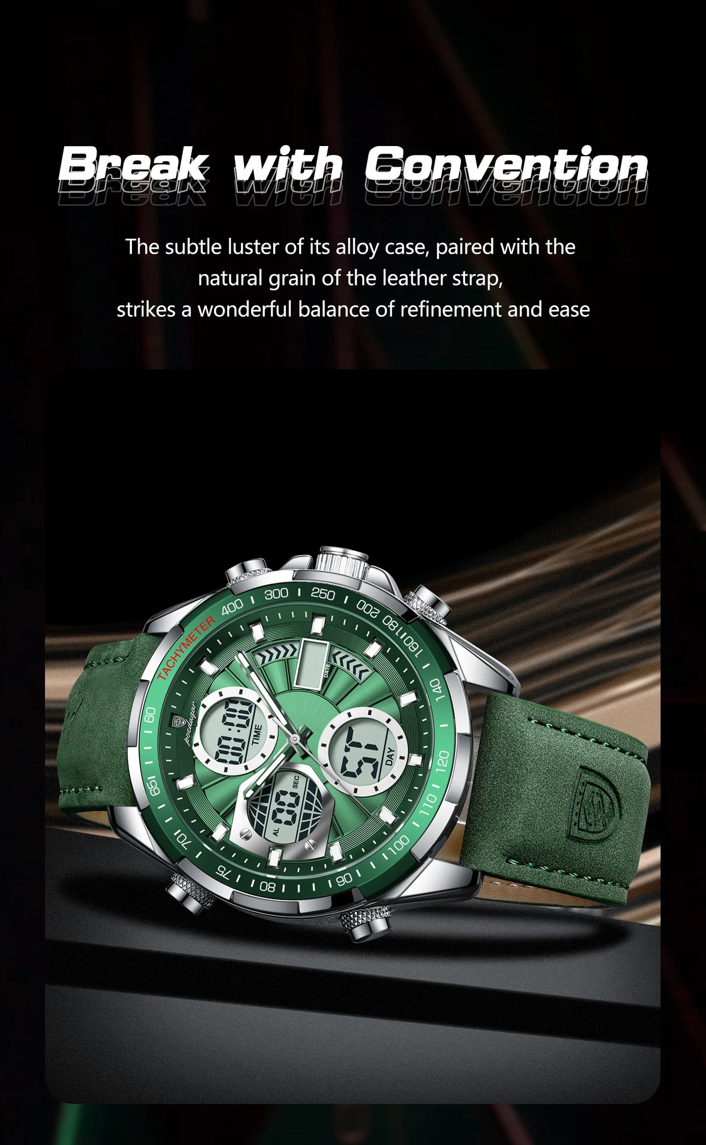 POEDAGAR LED Luxury Men Watch Luminous Week Date Dual Time Display Digital Man Clock Alarm Electronic Men's Quartz Watches Reloj