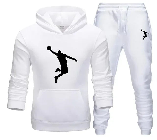 A new 2-piece set for men's casual sports hooded pullovers and sweatpants for outdoor jogging in Europe and America in 2025