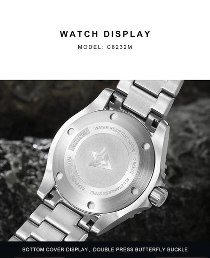 CADISEN AQUA DIVER Brand Luxury Men Watches Automatic Watch Japan NH35A 100M Waterproof Luminous Mechanical Wristwatch