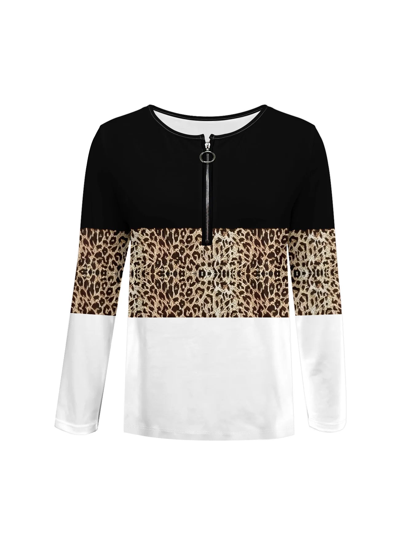 Summer new fashion 2025 women's casual long-sleeved printed T-shirt