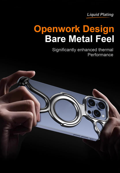 Irregular Geometric Phone Case For Iphone 17 16 15 14 13 Case Hollowed Out Electroplated Four Corners Silicone Shockproof Case