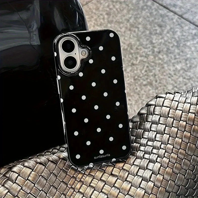 Suitable for iPhone 11 to 17 series, including Pro Max version, a fashionable phone case with simple and cute design and black a