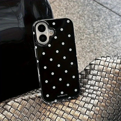 Suitable for iPhone 11 to 17 series, including Pro Max version, a fashionable phone case with simple and cute design and black a