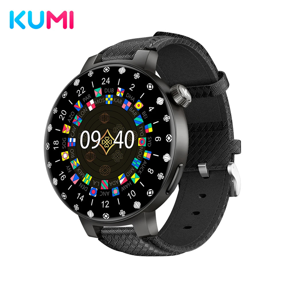 KUMI GT6 Pro 1.3" 360*360 AMOLED Smart watch 100+Sport Modes IP68 waterproof Bluetooth call Sleep Healthy Monitor for iOSAndroid