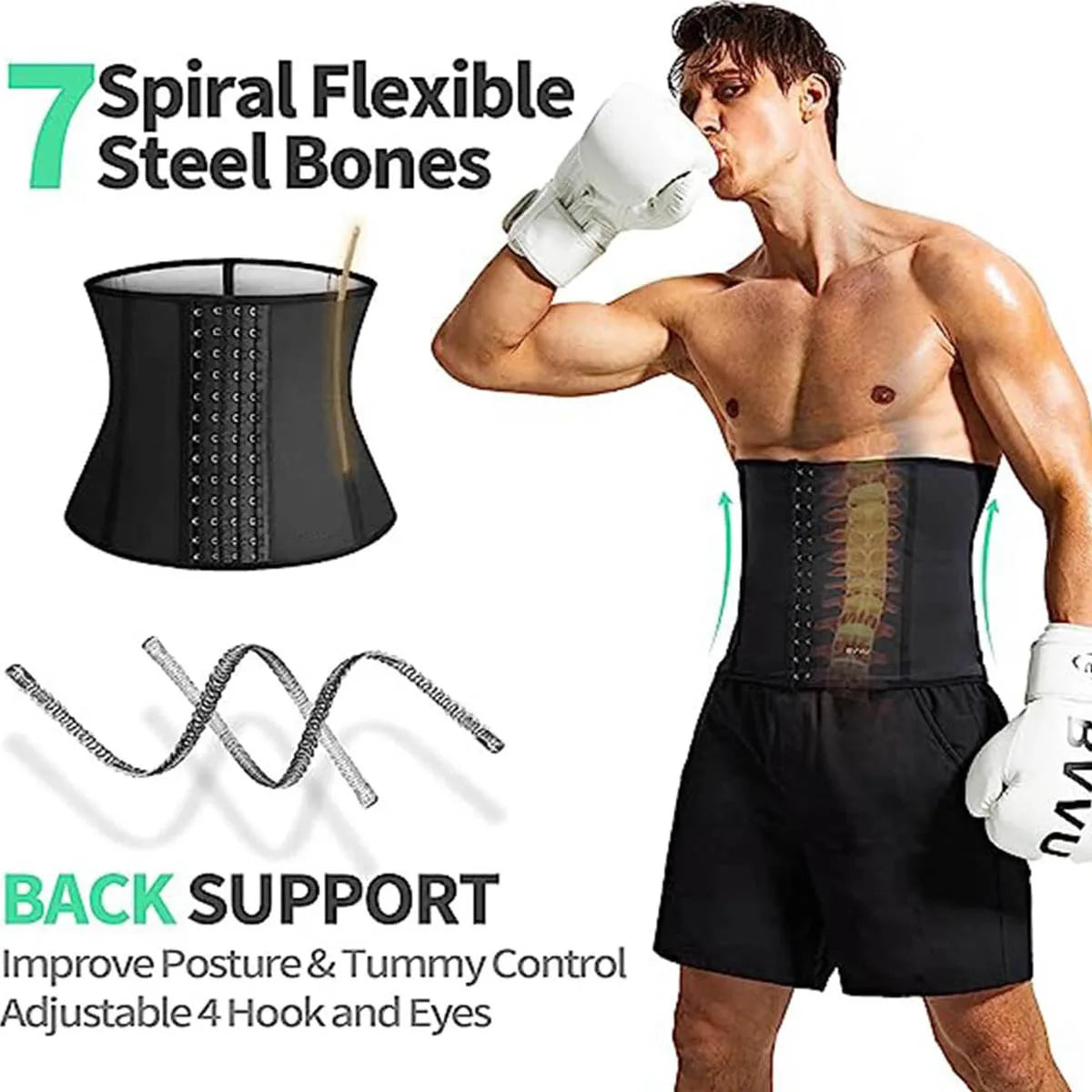 Waist Trainer Trimmer for Men Tummy Control Shapewear Neoprene Sweat Belt Slimming Body Shaper Sport Workout Corsets