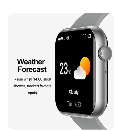 Smart Watch Full Touch Screen Bluetooth Call AI Voice Heart Rate Waterproof Watches Sports Bracelet Smartwatch Women