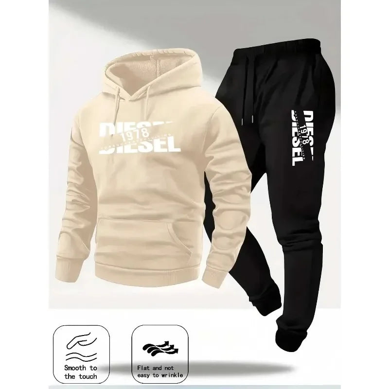 Conjunto de moletom sportswear fashion sports hooded sweatshirt casual sweatshirt and pants two in one