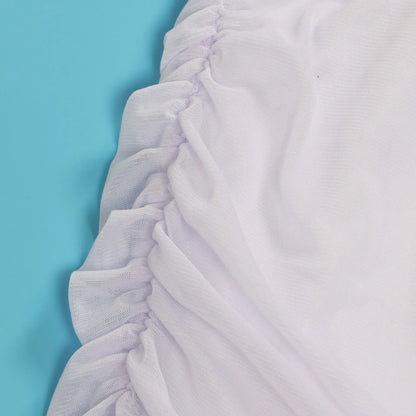 Slimming Mesh Splice Bum Covering Visibility Elastic Off-Shoulder 2-Piece Set European And American Style