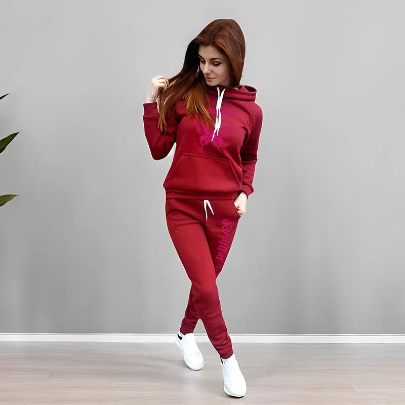 2025 New Arrival Women's Tracksuit Hoodies Sweatpants 2 Piece Set Autumn Winter Ladies Home Outdoor Casual Sporty Jogging Suit
