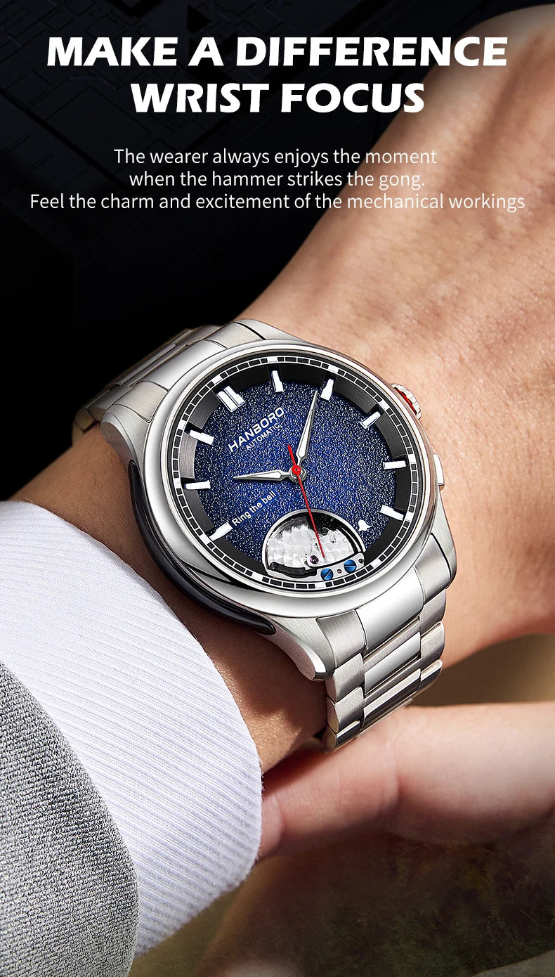 HANBORO Chime Series Modified Movement Men's Personalized Automatic Mechanical Watch