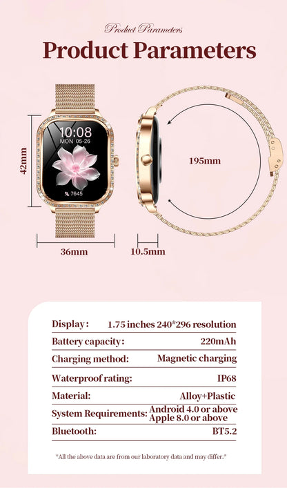 Xiaomi 1.75' AMOLED Smartwatch Women Men Bluetooth Call IP68 Waterproof Weather Menu Heart Rate Step Fitness Sports Smart Watch