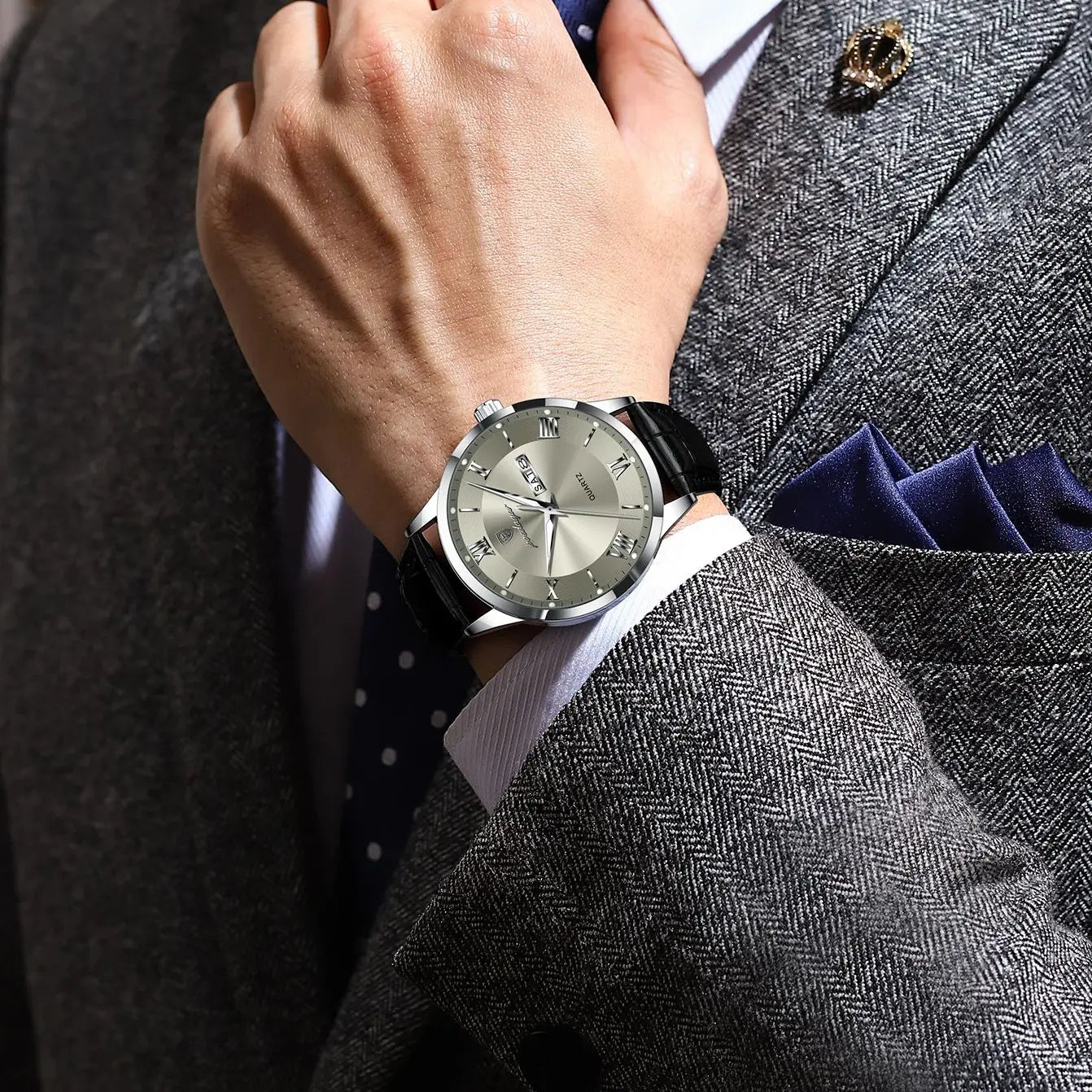 POEDAGAR Top Luxury Watch For Men Military Waterproof Luminous Date Week Man Wristwatch Leather Men's Quartz Watches Sport Reloj