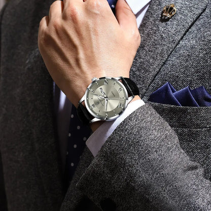 POEDAGAR Top Luxury Watch For Men Military Waterproof Luminous Date Week Man Wristwatch Leather Men's Quartz Watches Sport Reloj