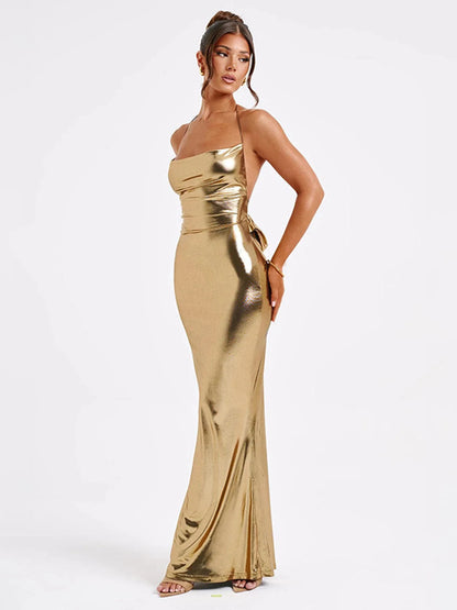 New Women Summer Dresses Strap Clubwear Sexy Backless Halter Bandage Long Dress Slim Solid Off Shoulder Lady Clothing Streetwear