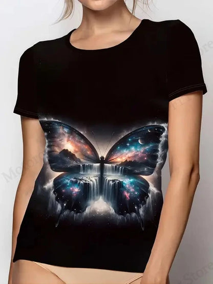 T shirt Women Fashion Casual O-Neck Oversized Short Sleeve T-shirt Funny Animal Tops Tee Women Clothes