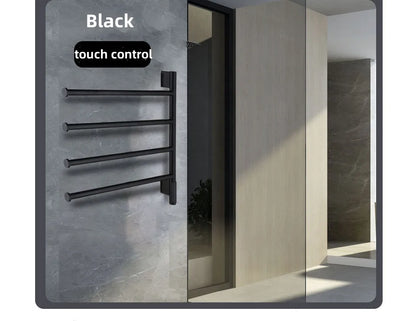 Electric Heating Towel Rails 180° Rotation Left & Right SUS304 Bathroom  Wall Mounted Towel Warmer Holder  220V