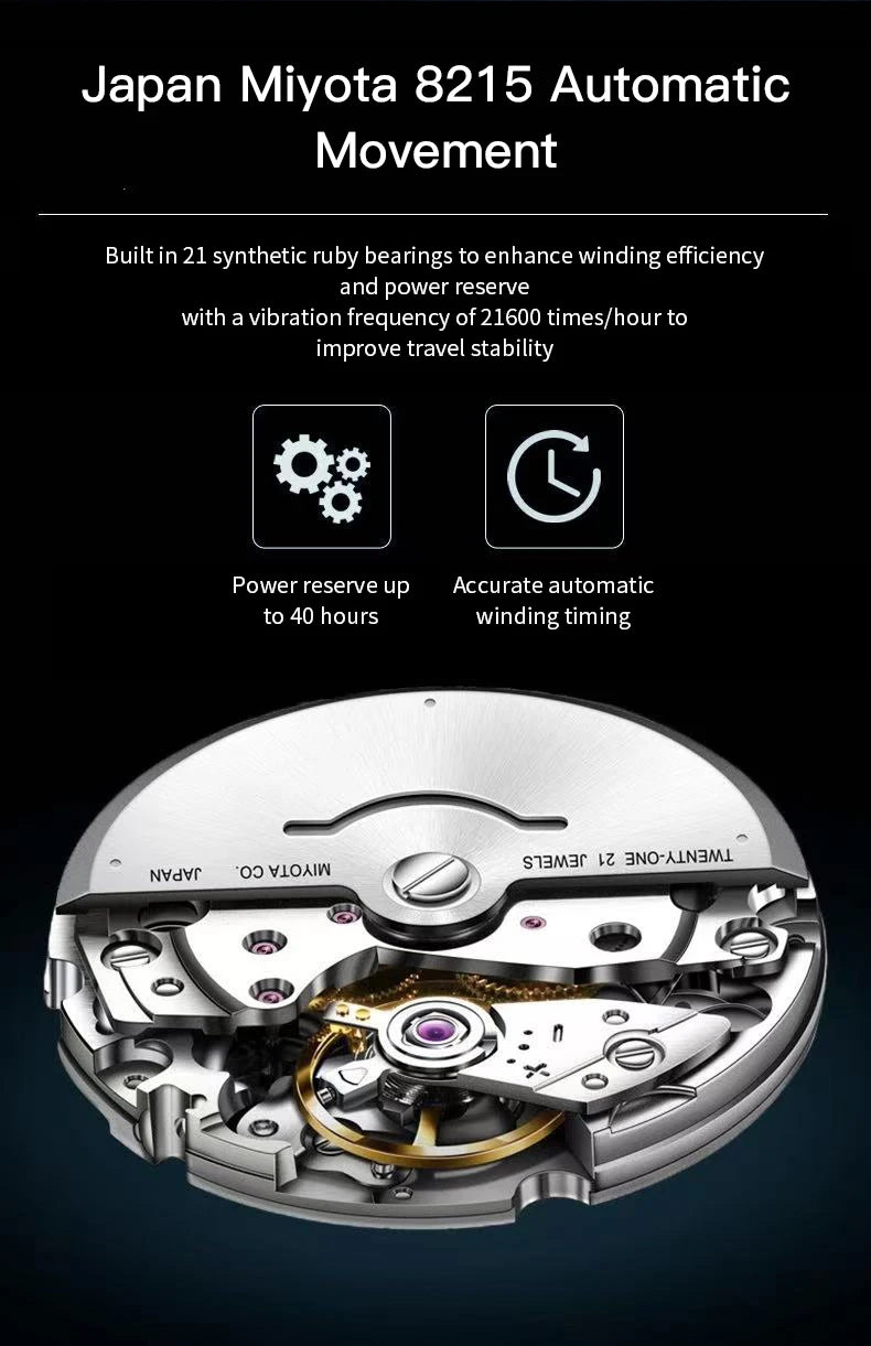 New Specht&Sohne Men's Watches Mechanical Watch Japan Miyota 8215 Movt Rose Gold Stainless Steel Classic 5711 Watch Waterproof