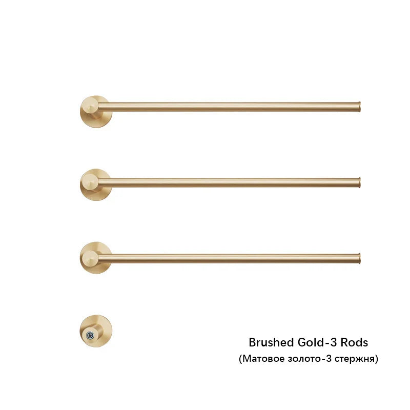 Brushed Gold Electric Heated Towel Rail Stainless Steel Towel Dryer Hidden Cable Electric Towel Rack Towel Radiator Towel Warmer