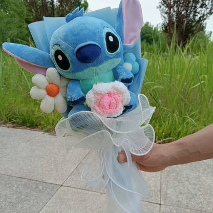 Lilo & Stitch Bouquet Major Holiday Gift PVC Rose Sunflower Anime Stuffed Doll Birthday Girl Valentine'S Christmas Day Girl Gift
