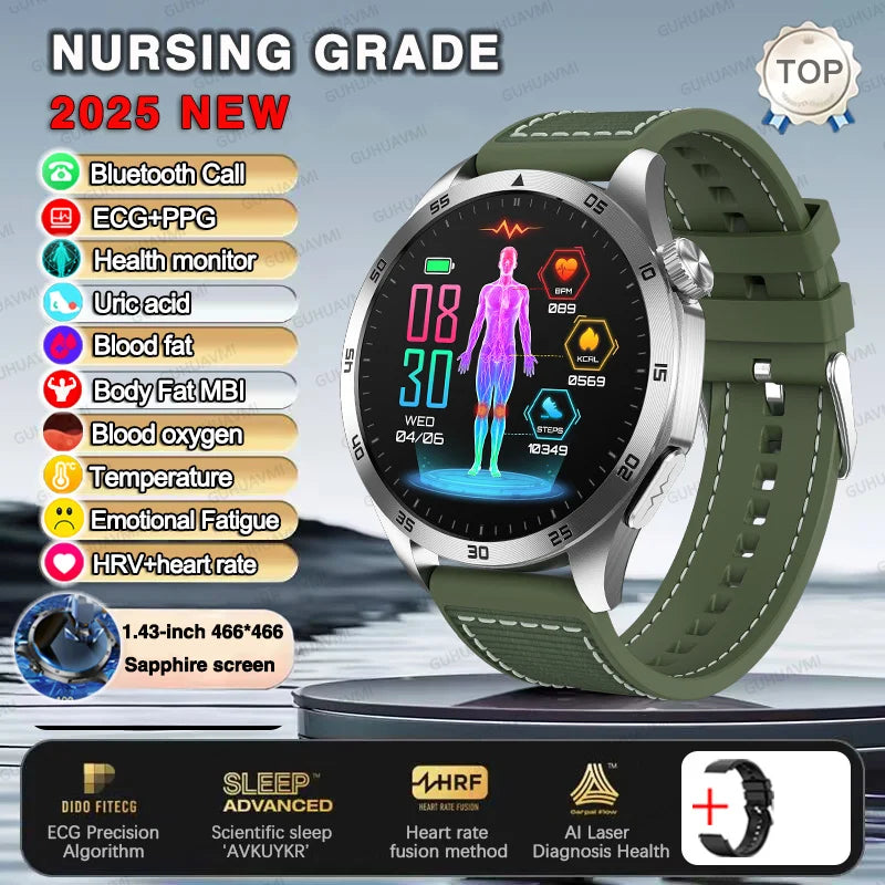 Huawei ECG+PPG Laser Treatment Health Smart Watch Three highs Clock Blood pressure Heart rate Men HD Call Bracelet