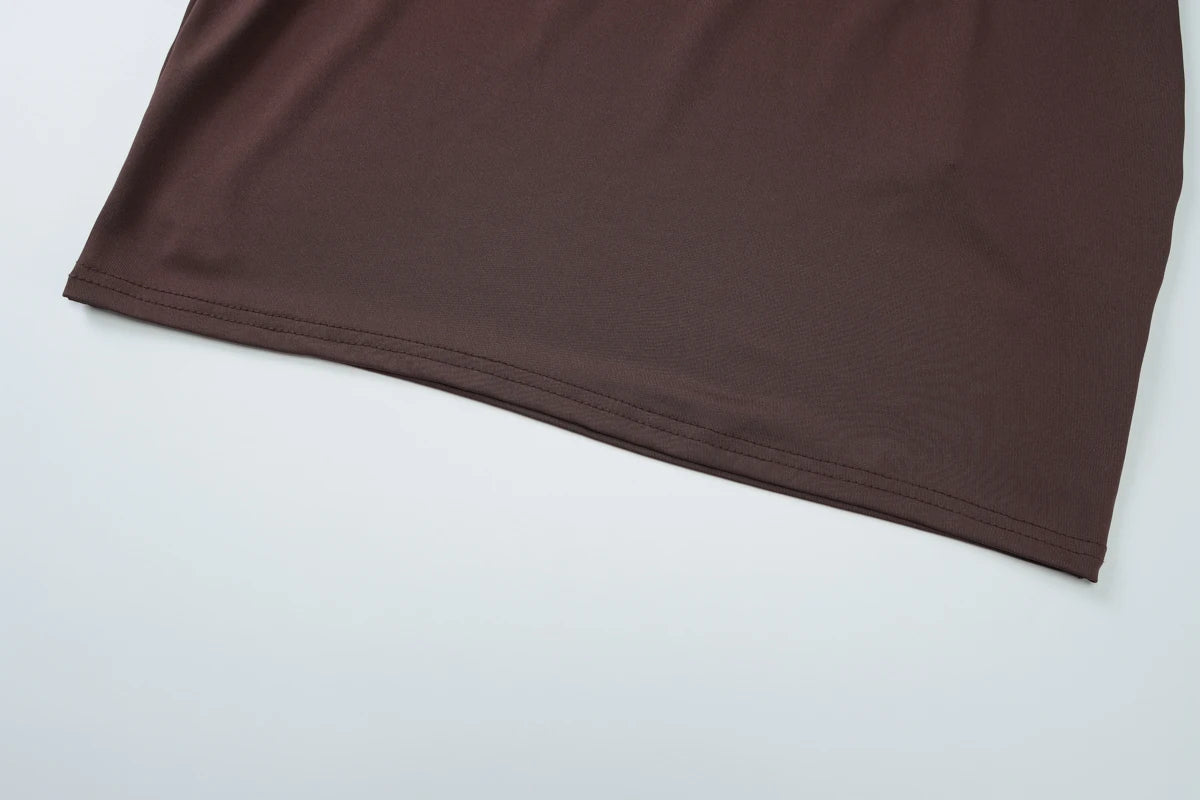 Dulzura Summer Fashion Sexy Halter Sleeveless Lace Up Backless Bodycon Mini Dress Women'S Solid Elegant Party Club Street Outfit