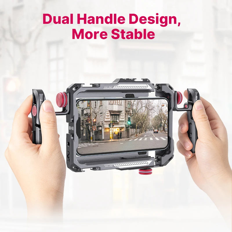 Phone Case Video Vlog Rig Handle For 5.4'' to 6.7'' iPhone X 11 12 13 14 Pro Max Android Phone Photography