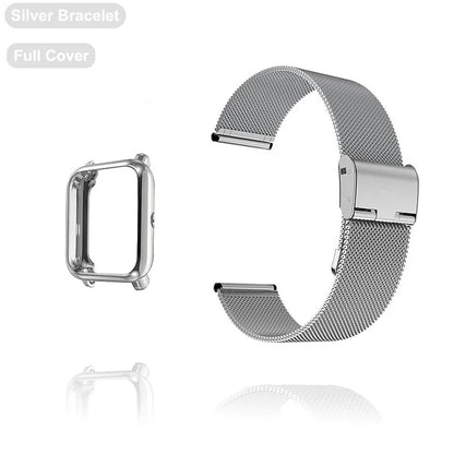 Strap For Amazfit Bip 3 5 S U Lite GTS 2 3 4 Mini Band With Protector Case Metal Bracelet Screen For Watchband Accessories