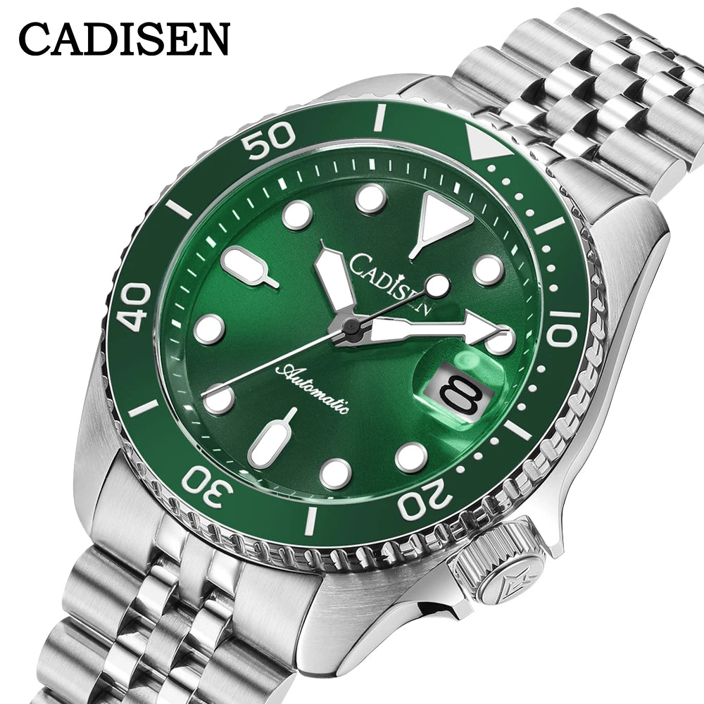 New CADISEN BGW9 Strong Glow Business Watch Diving Men's Automatic Watches Men Mechanical Wristwatch 200m Waterproof  Japan NH35