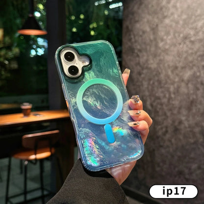 Gradient color design is fashionable and Glacier patterned 17Pro 17Air For iphone 17 pro max case ，reen Blue