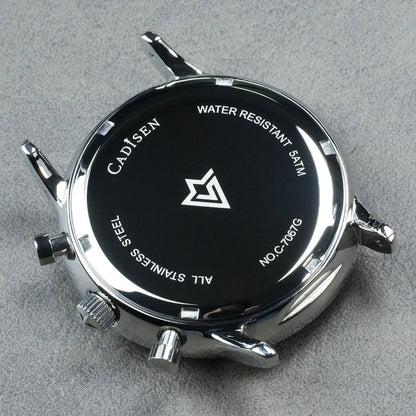 CADISEN New Men's Watches Top Luxury Quartz Watch For Men Canvas 0S10 Chronograph AR Mirror Waterproof Gift Men's Wristwatch