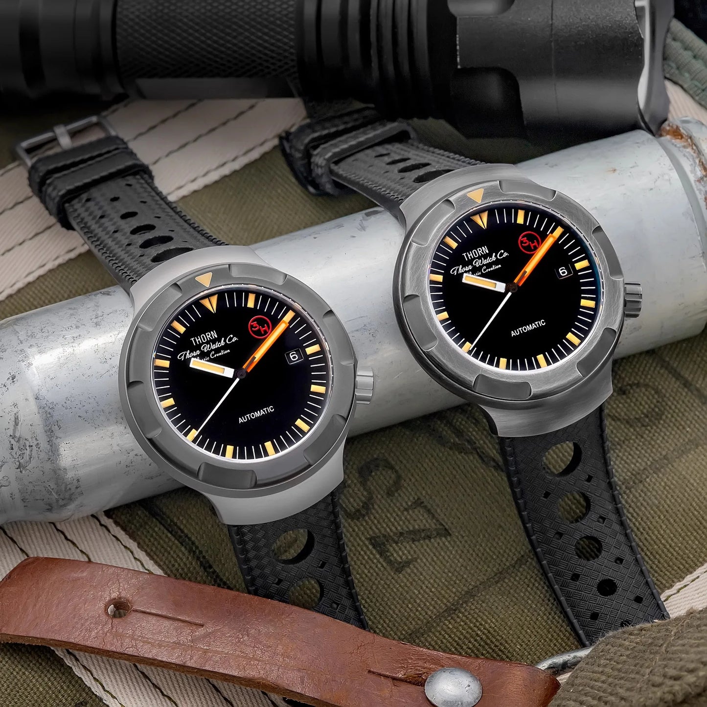 New Thorn Watch T018 PT5000 Movement Sapphire Waterproof Luminous Fluororubber Strap Men's Watches Salutes Classic